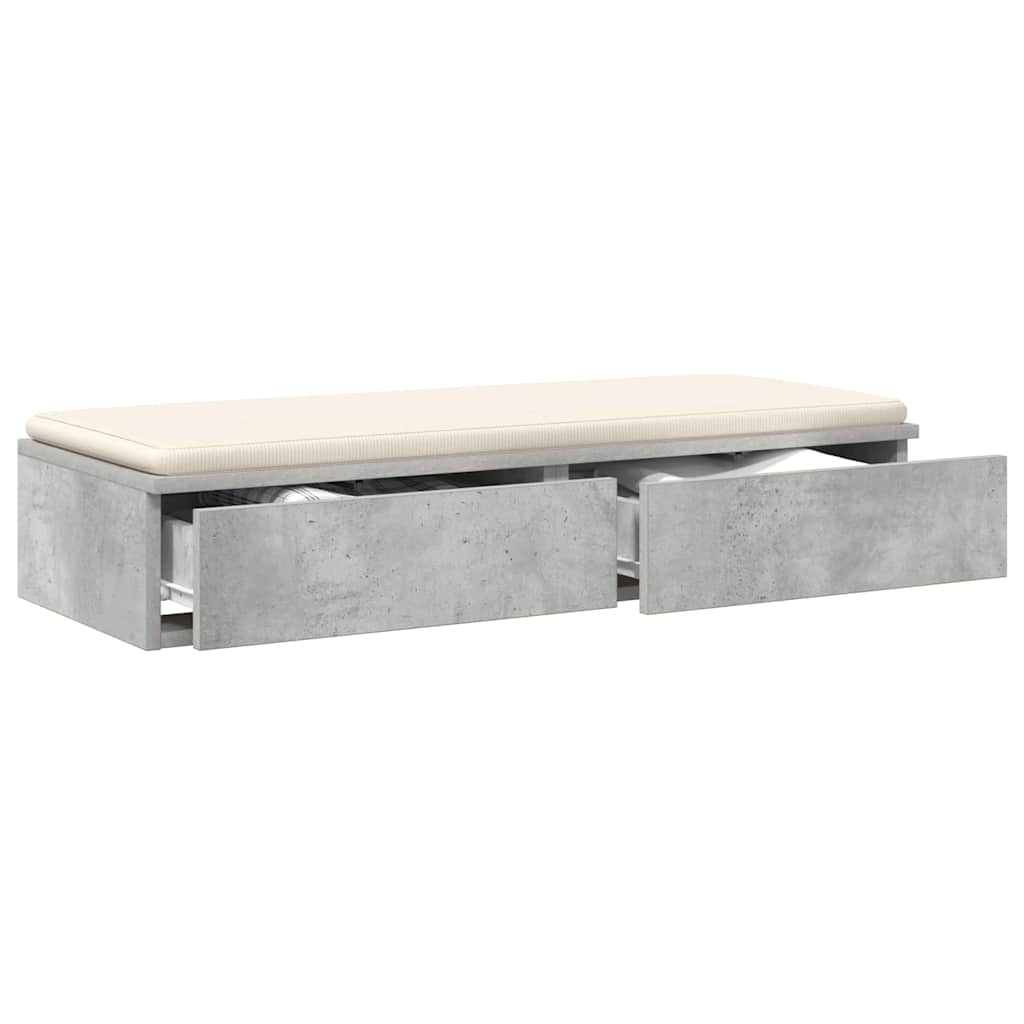Bettschubladen Beton Grau 75 x 36,5 x 16.5 cm Holzwerkstoff