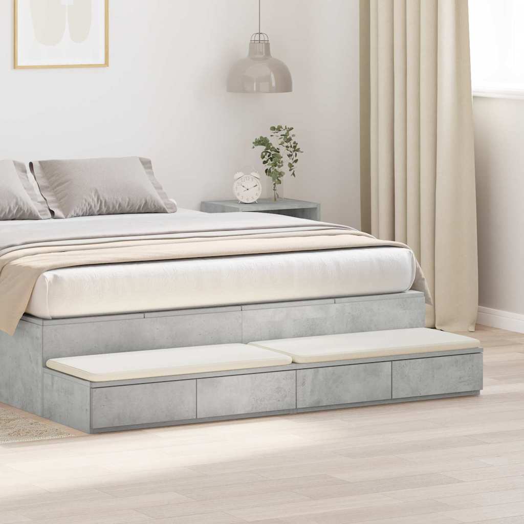 Bettschubladen Beton Grau 160 x 36,5 x 16,5 cm Holzwerkstoff