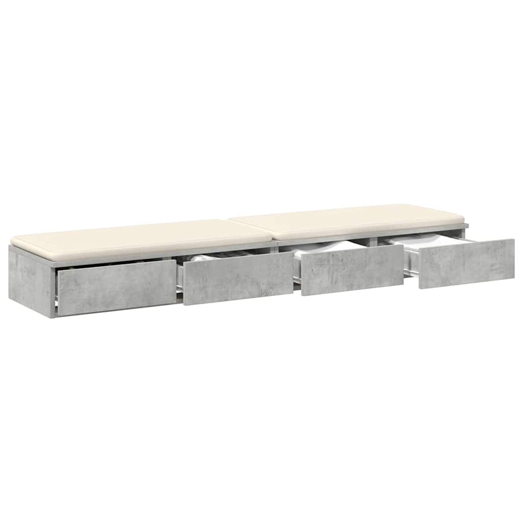 Bettschubladen Beton Grau 135 x 36,5 x 16,5 cm Holzwerkstoff