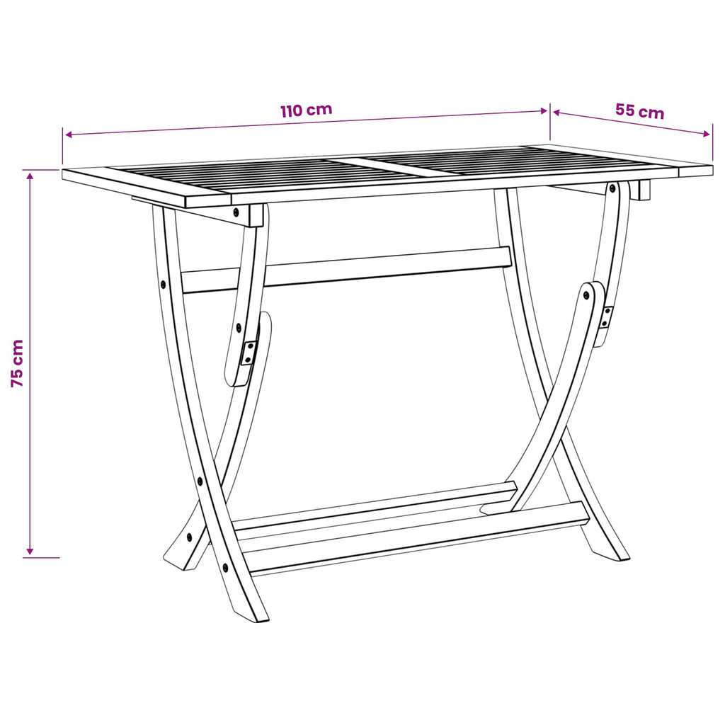 Sydney Rechteckiger Tisch Braun 110 x 55 x 75 cm