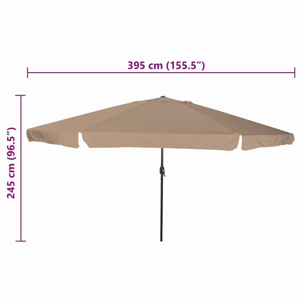 Garten-Sonnenschirm Taupe 394 x 394 x 248 cm