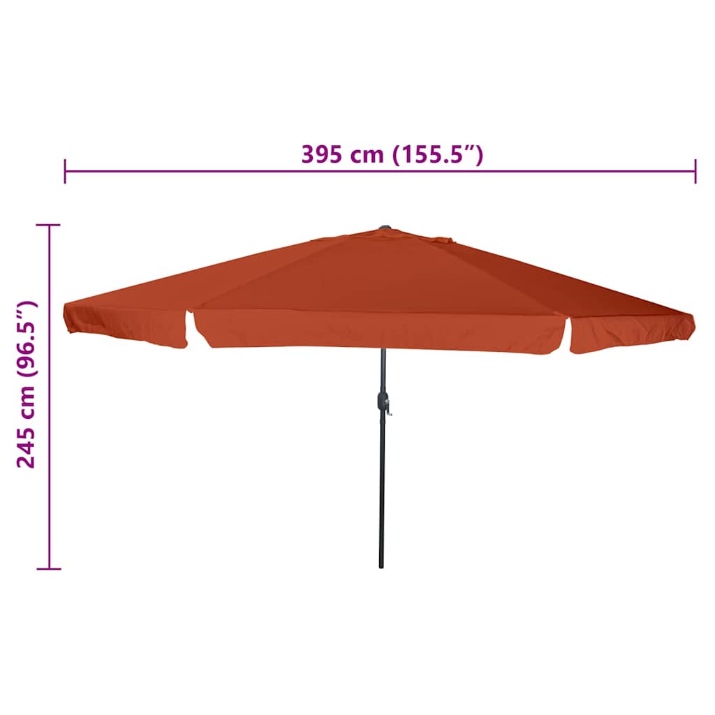 Garten-Sonnenschirm Terrakotta 394 x 394 x 248 cm