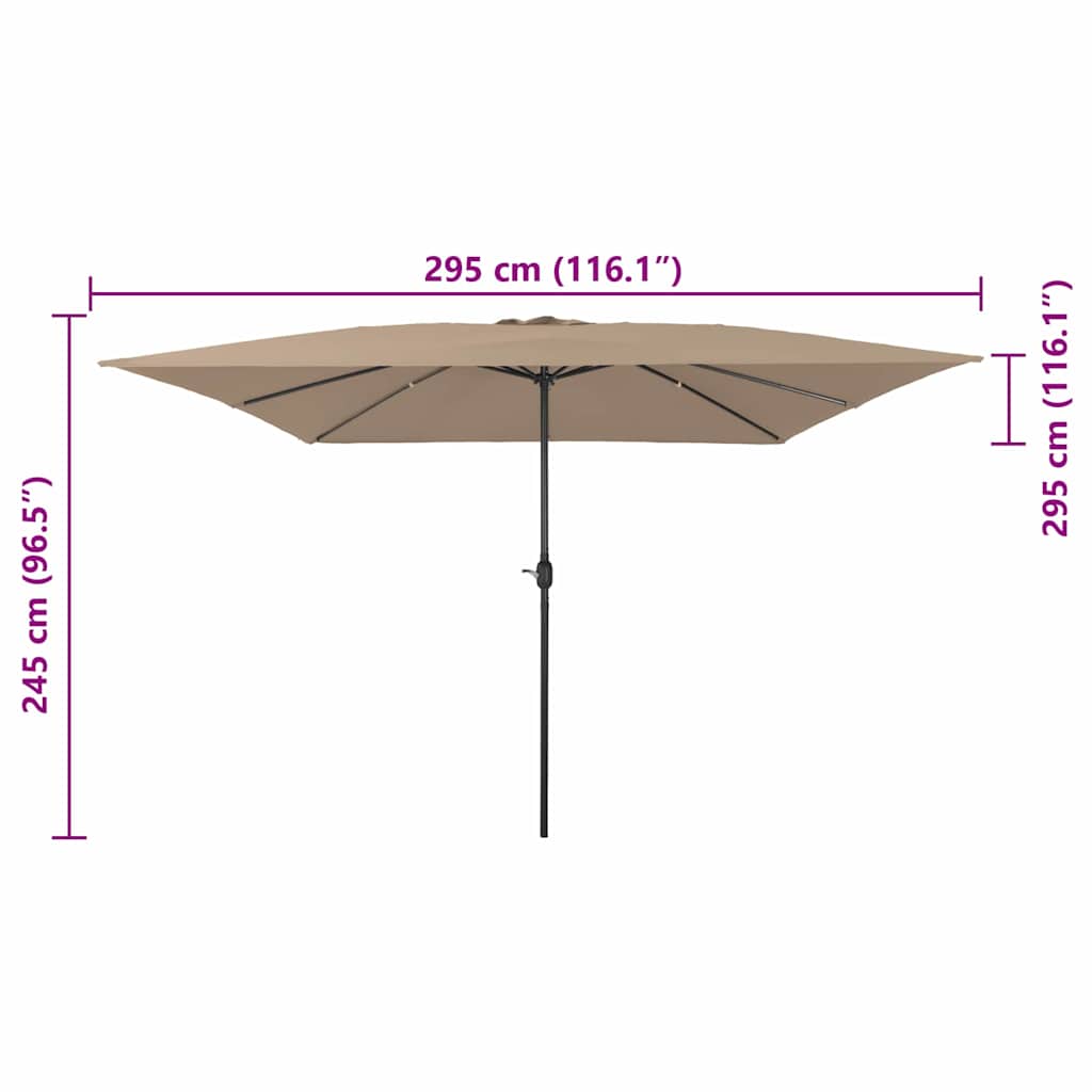 Garten-Sonnenschirm Taupe 295 x 295 x 245 cm