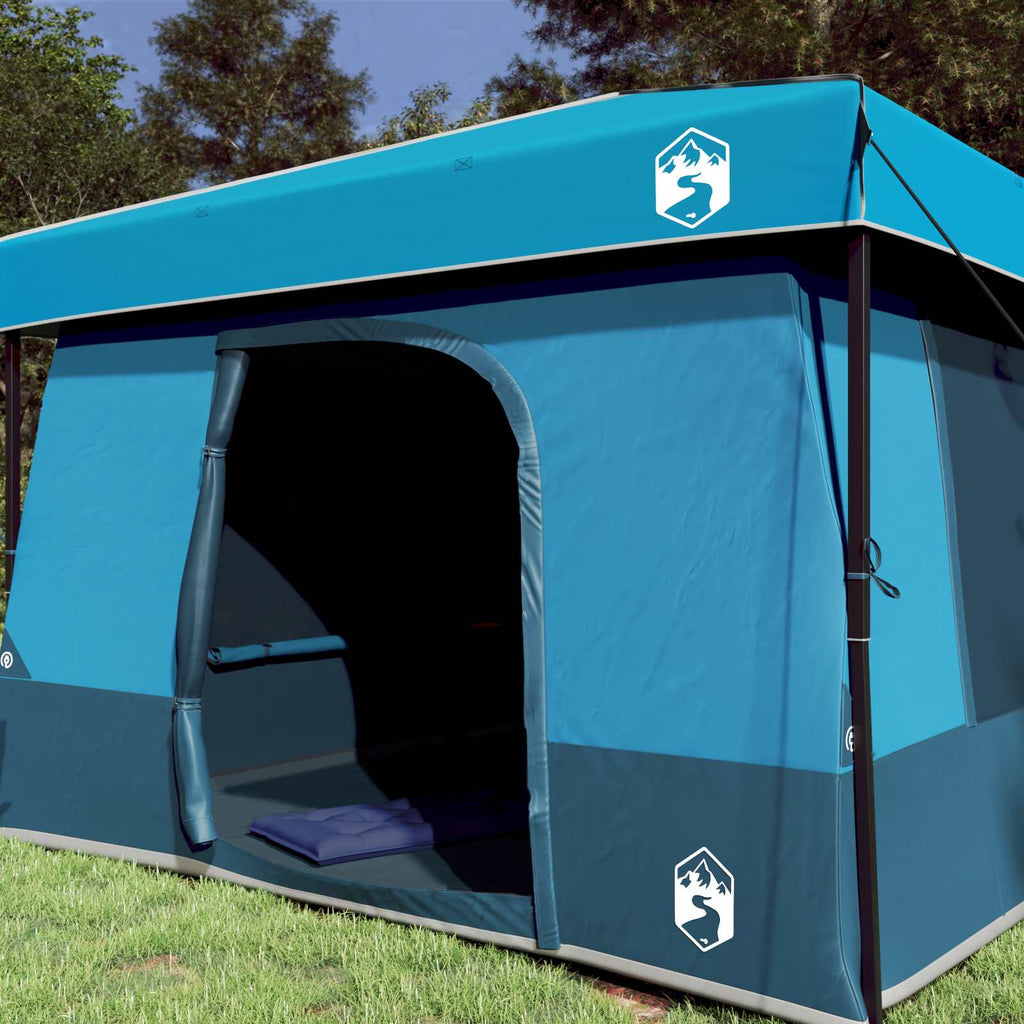Camping-Zelt-Set mit Dach 2 pcs Blau Taffeta und Stoff