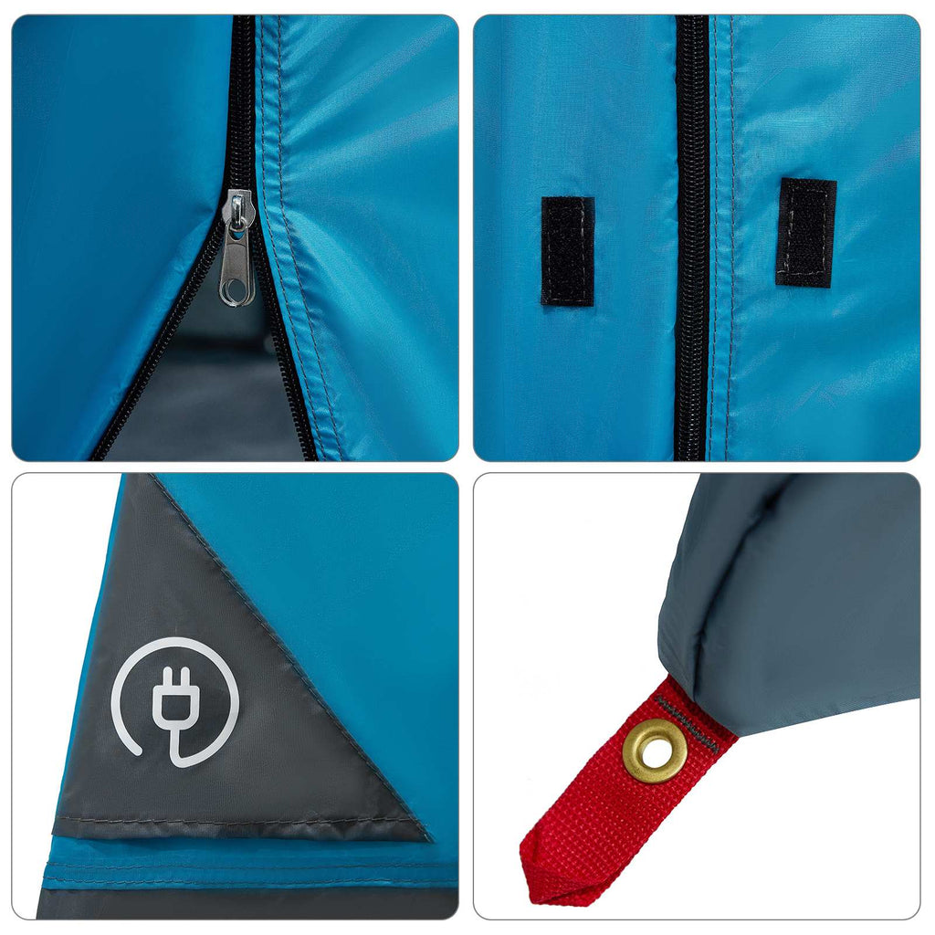 Camping-Zelt-Set mit Dach 2 pcs Blau Taffeta und Stoff