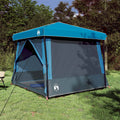 Camping-Zelt-Set mit Dach 2 pcs Blau Taffeta und Stoff