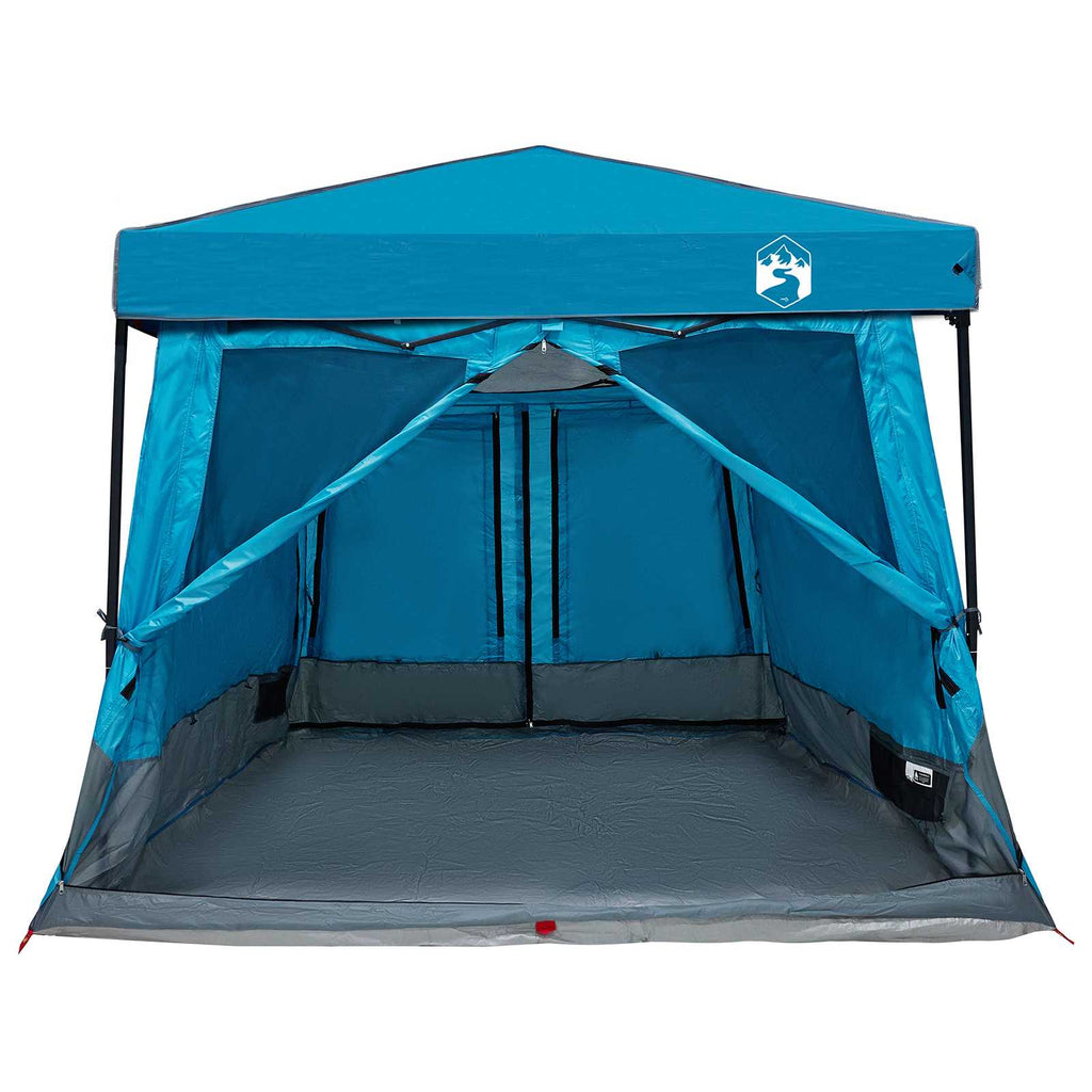 Camping-Zelt-Set mit Dach 2 pcs Blau Taffeta und Stoff