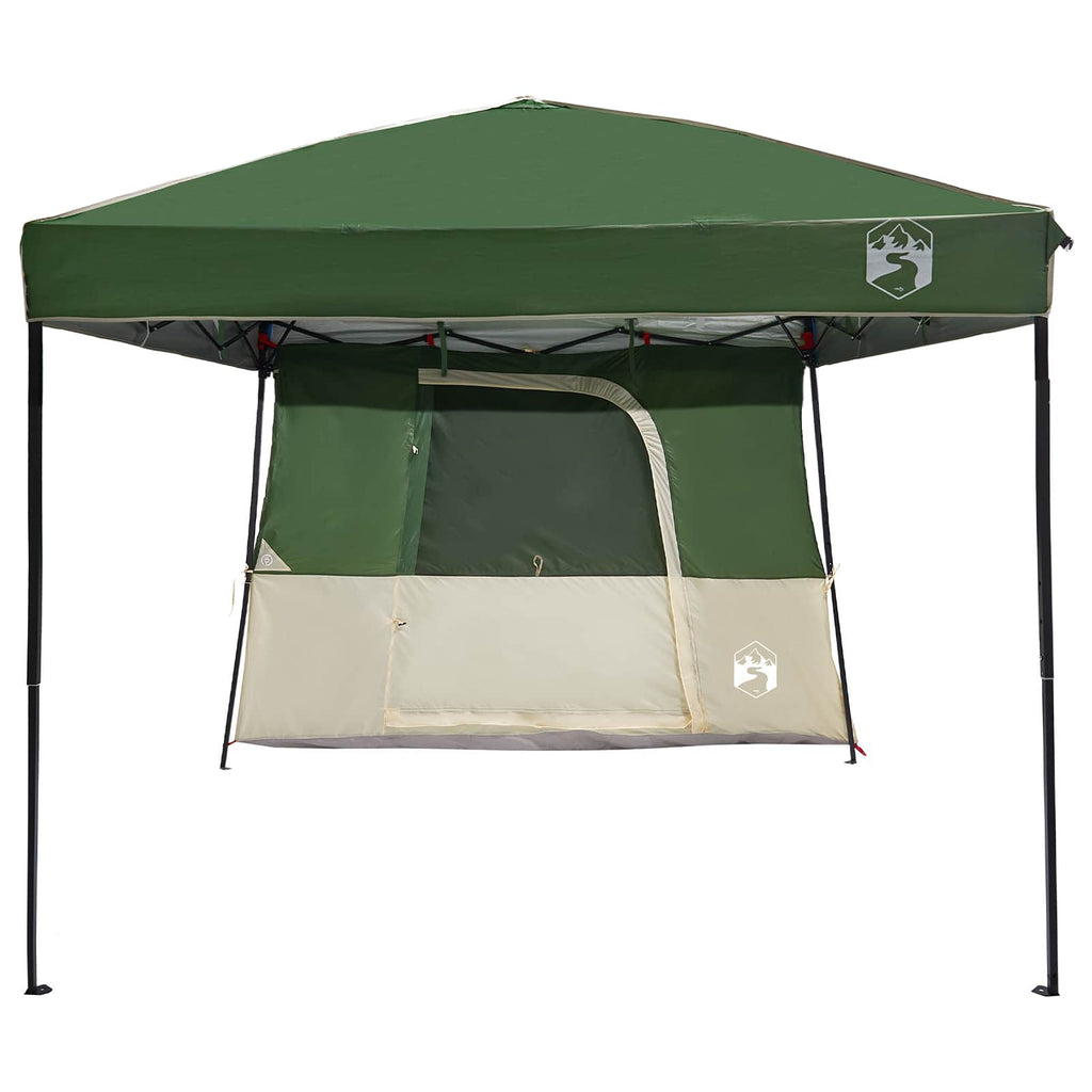 Camping-Zelt-Set mit Dach 2 pcs Grün Taffeta und Stoff