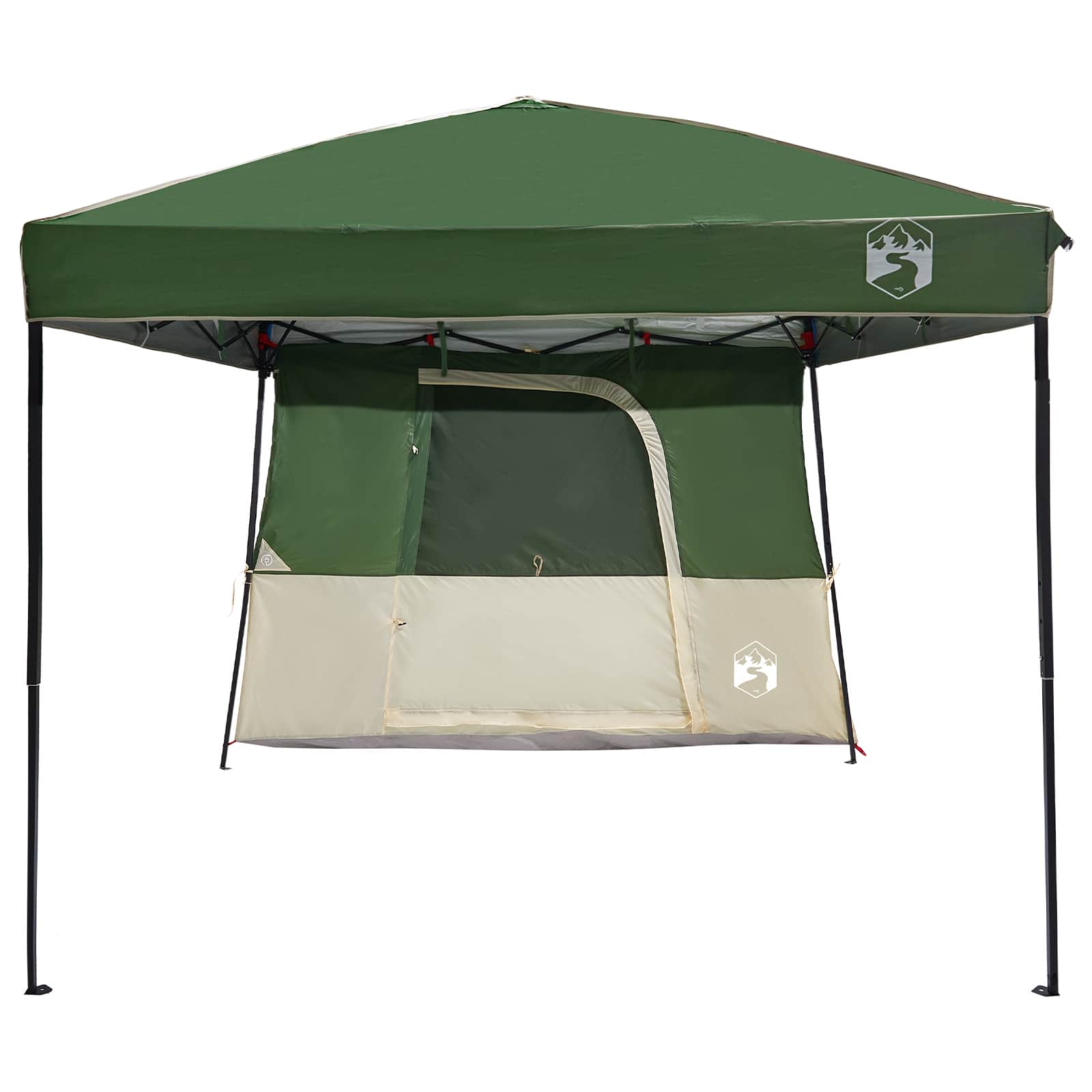 Camping-Zelt-Set mit Dach 2 pcs Grün Taffeta und Stoff