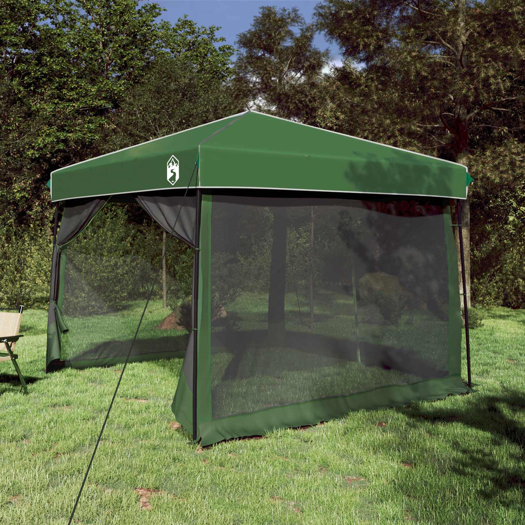 Camping-Zelt-Set mit Dach 2 pcs Grün Taffeta und Stoff