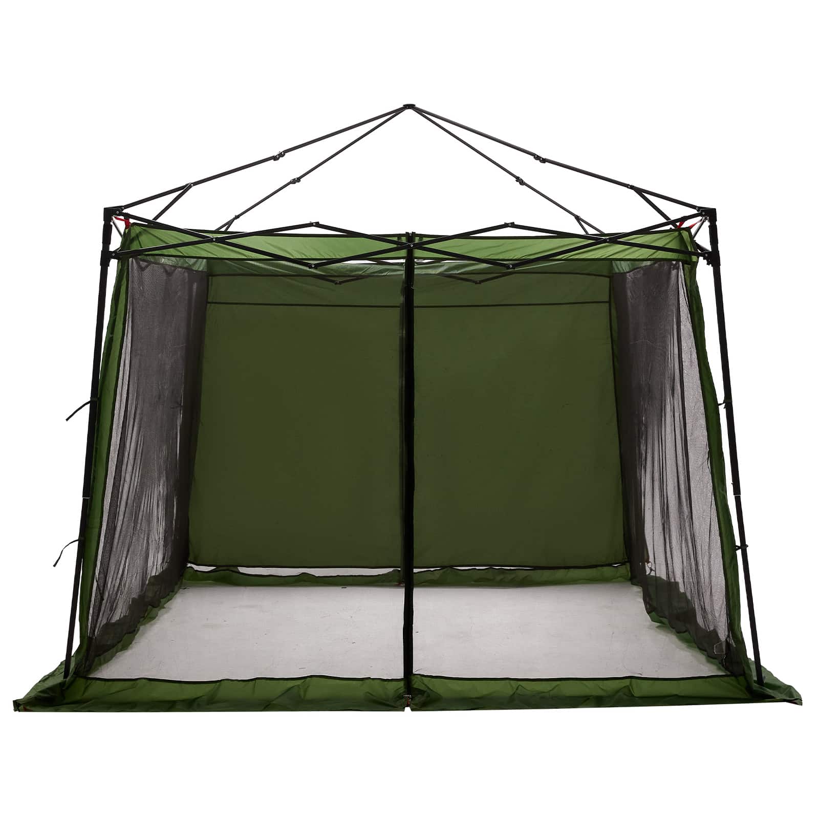 Camping-Zelt-Set mit Dach 2 pcs Grün Taffeta und Stoff