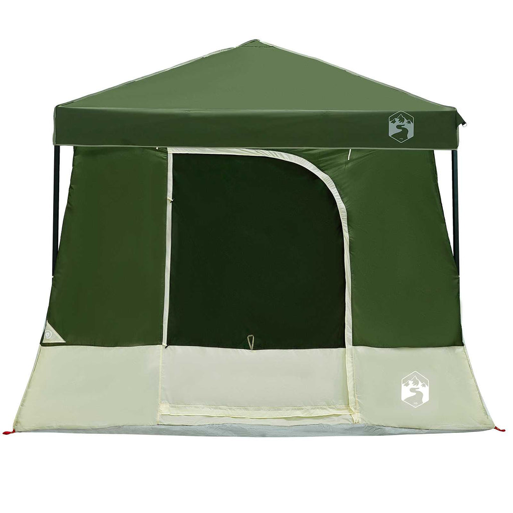 Camping-Zelt-Set mit Dach 2 pcs Grün Taffeta und Stoff