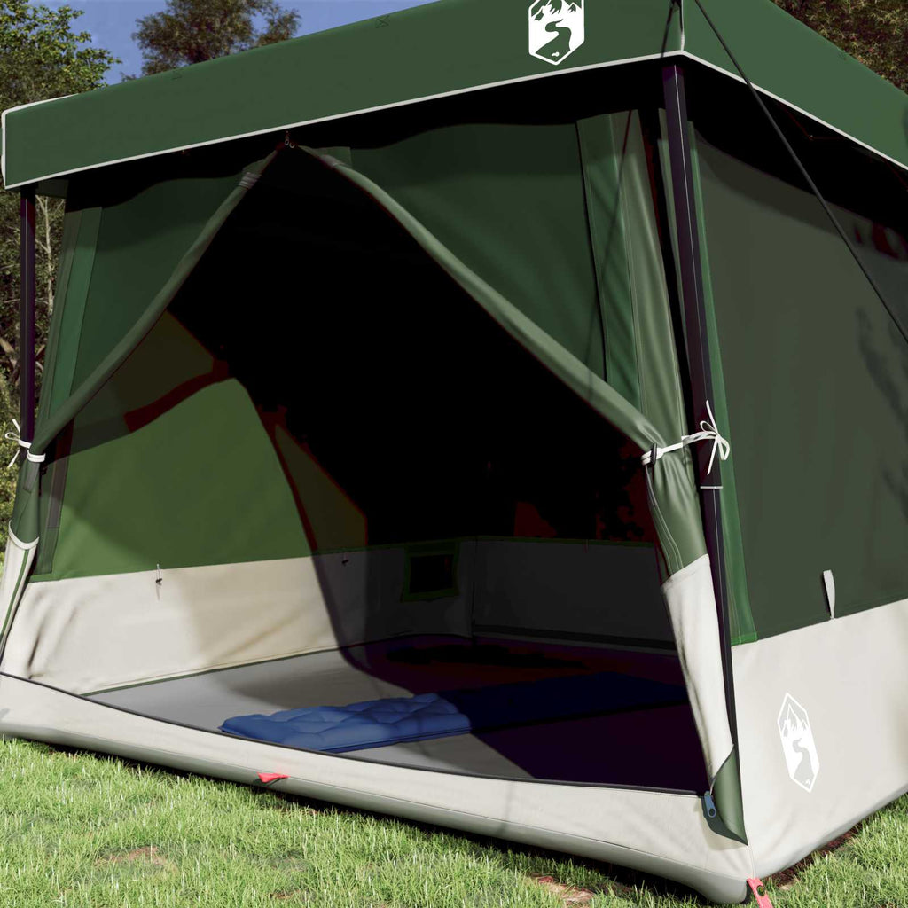 Camping-Zelt-Set mit Dach 2 pcs Grün Taffeta und Stoff