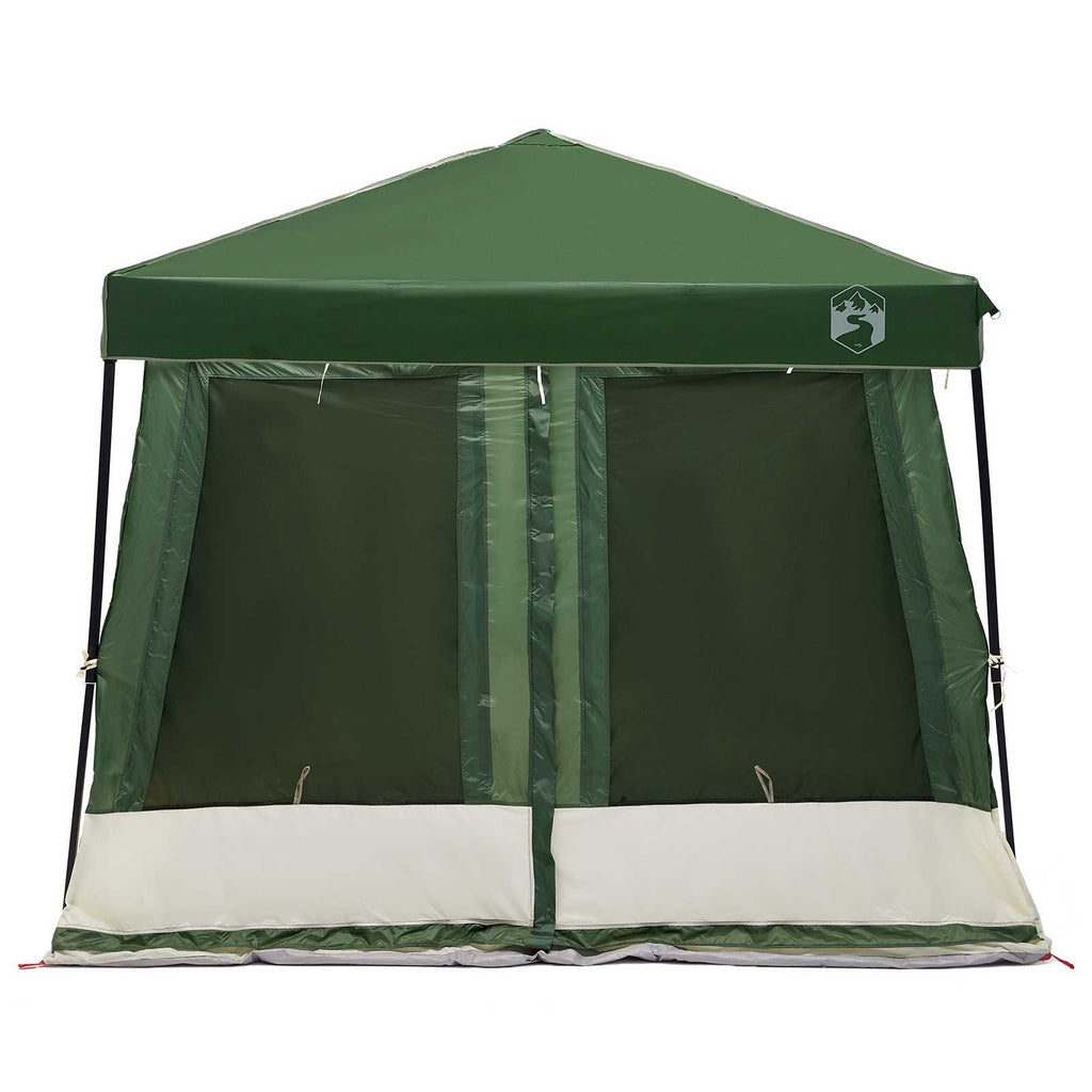 Camping-Zelt-Set mit Dach 2 pcs Grün Taffeta und Stoff