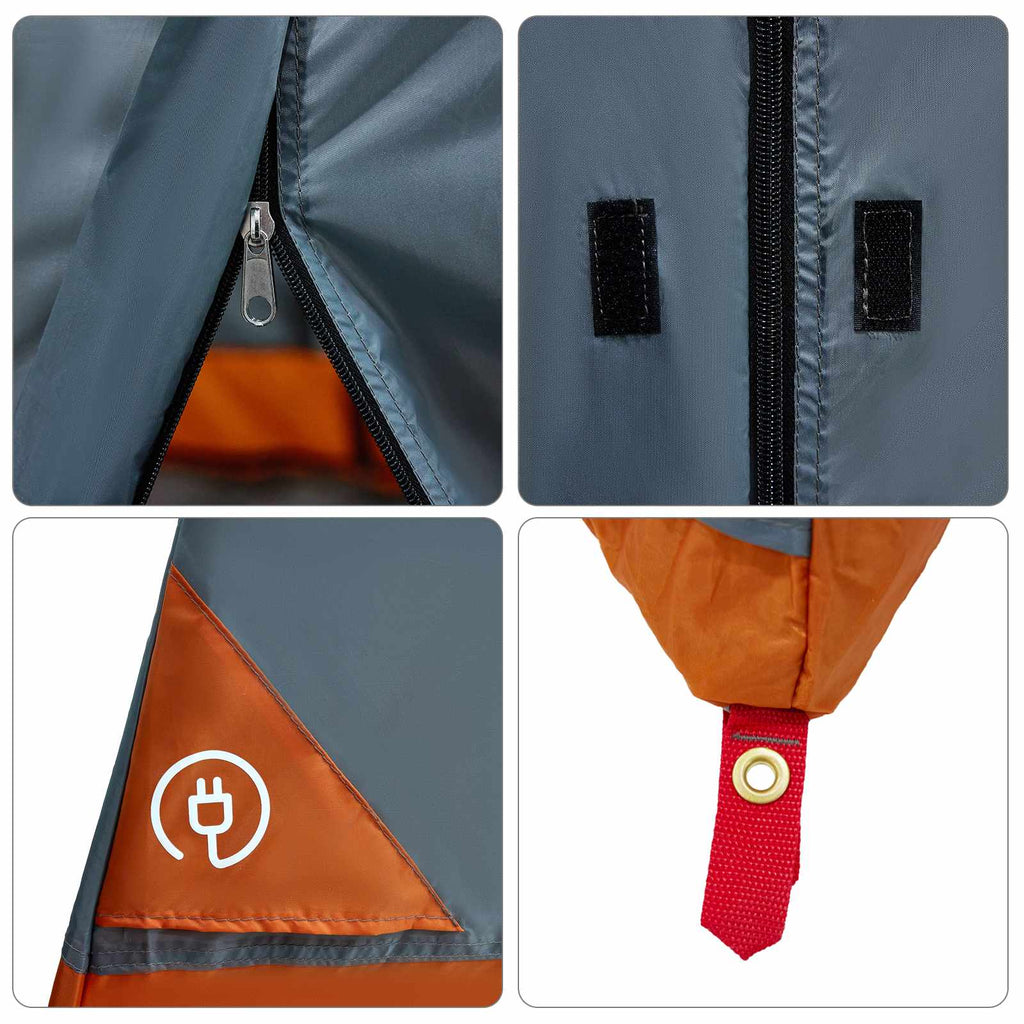 Camping-Zelt-Set 2 pcs Grau und Orange Taffeta und Stoff