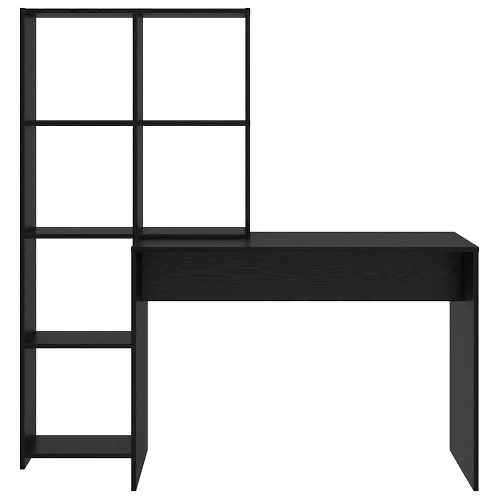 Schreibtisch mit Regal Schwarz Eichen-Optik 138,5 x 55 x 143 cm