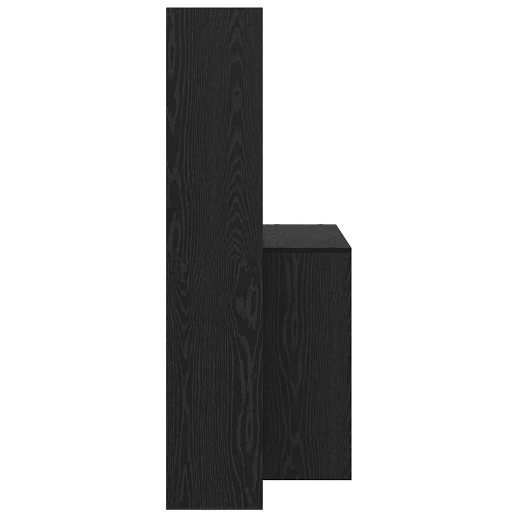 Schreibtisch mit Regal Schwarz Eichen-Optik 138,5 x 55 x 143 cm