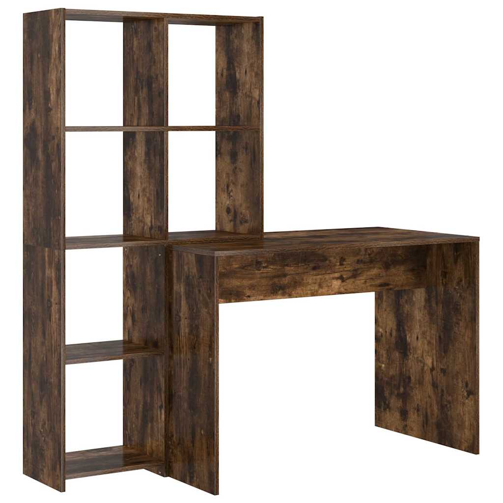 Schreibtisch mit Regal Geräucherte Eiche 138,5 x 55 x 143 cm