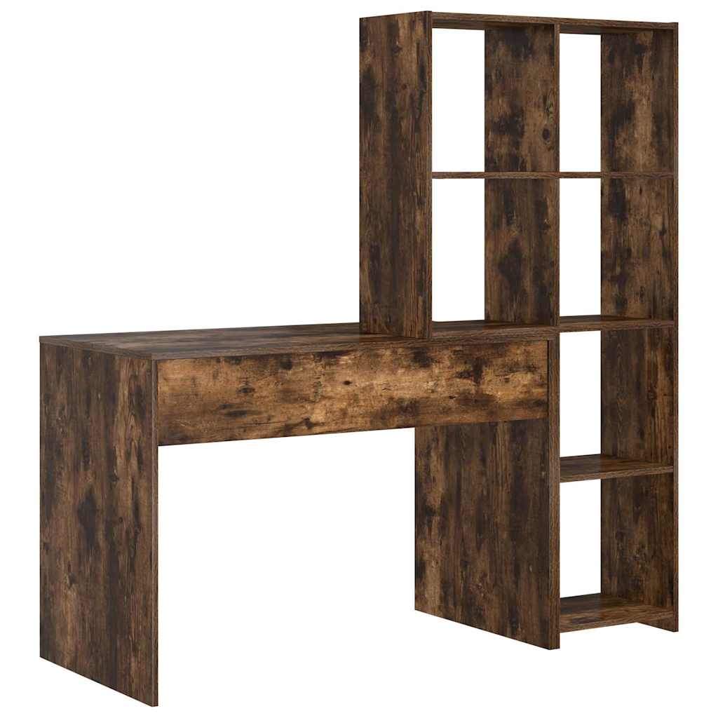 Schreibtisch mit Regal Geräucherte Eiche 138,5 x 55 x 143 cm