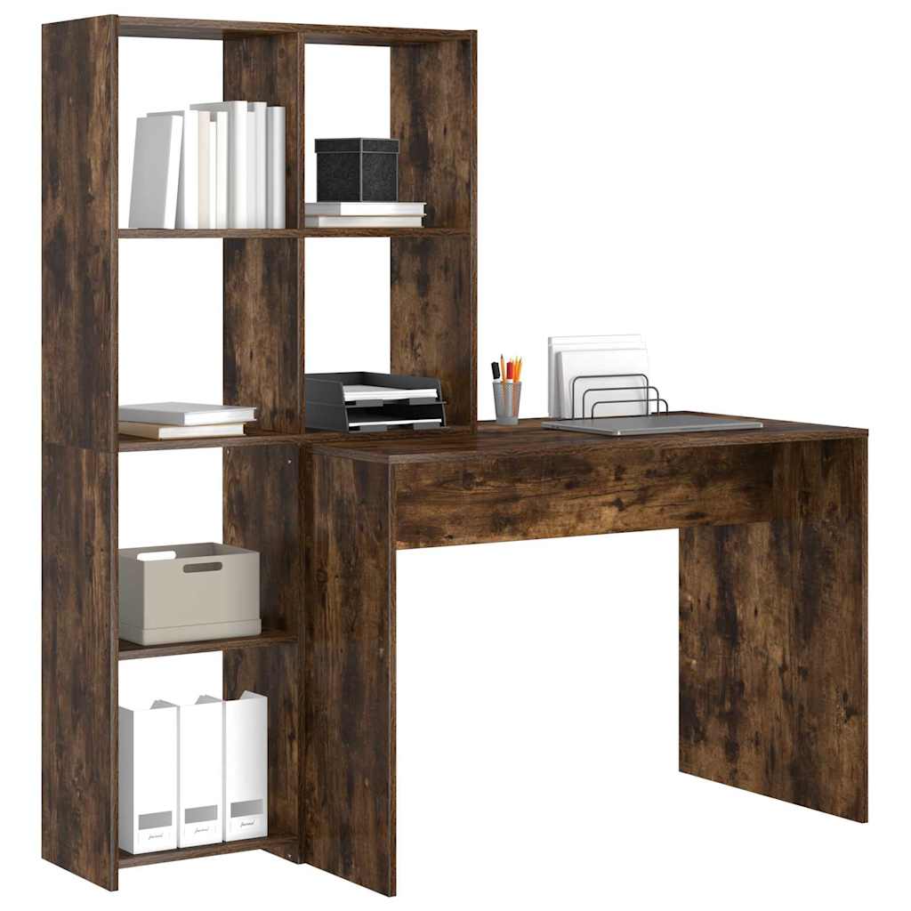 Schreibtisch mit Regal Geräucherte Eiche 138,5 x 55 x 143 cm