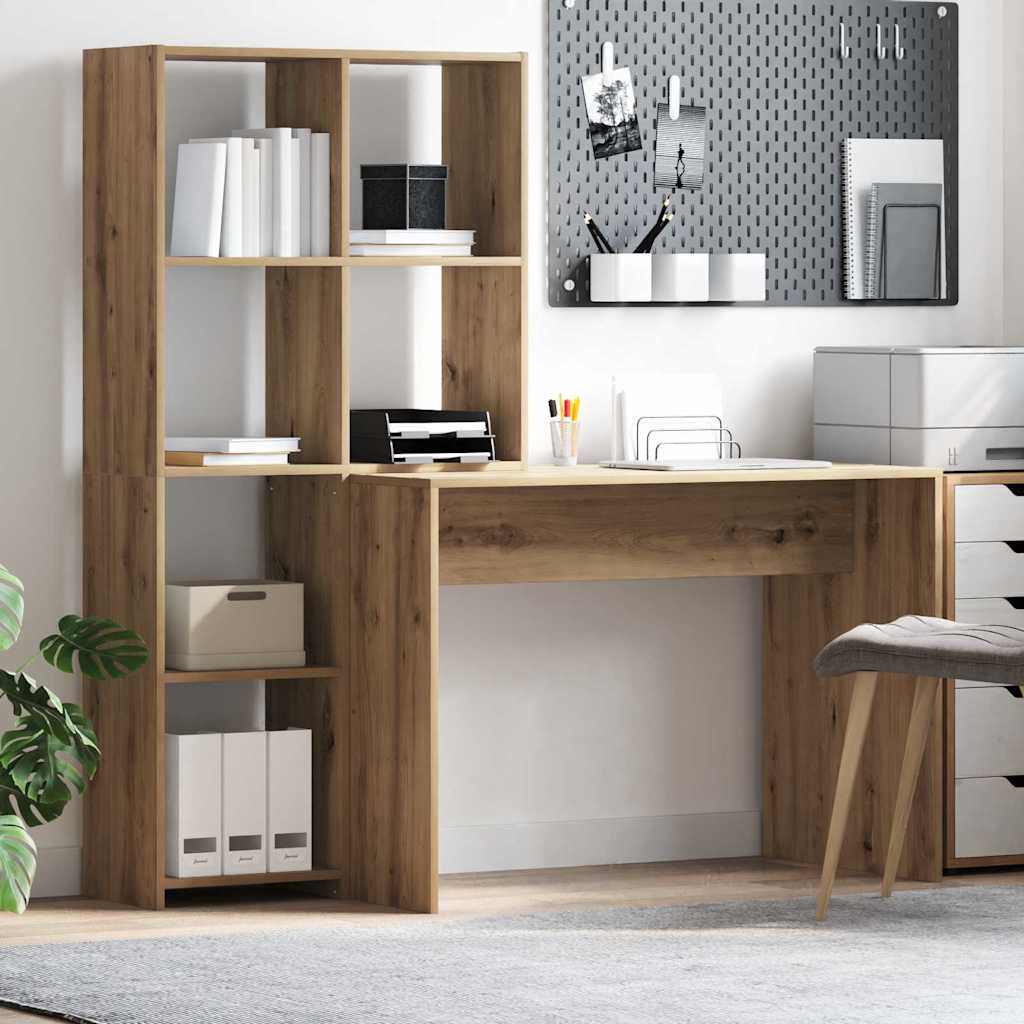 Schreibtisch Artisan-Eiche 138,5 x 55 x 143 cm Holzwerkstoff