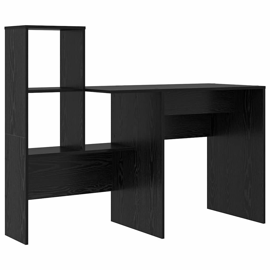 Schreibtisch Schwarz Eichen-Optik 131,5 x 50 x 106,5 cm