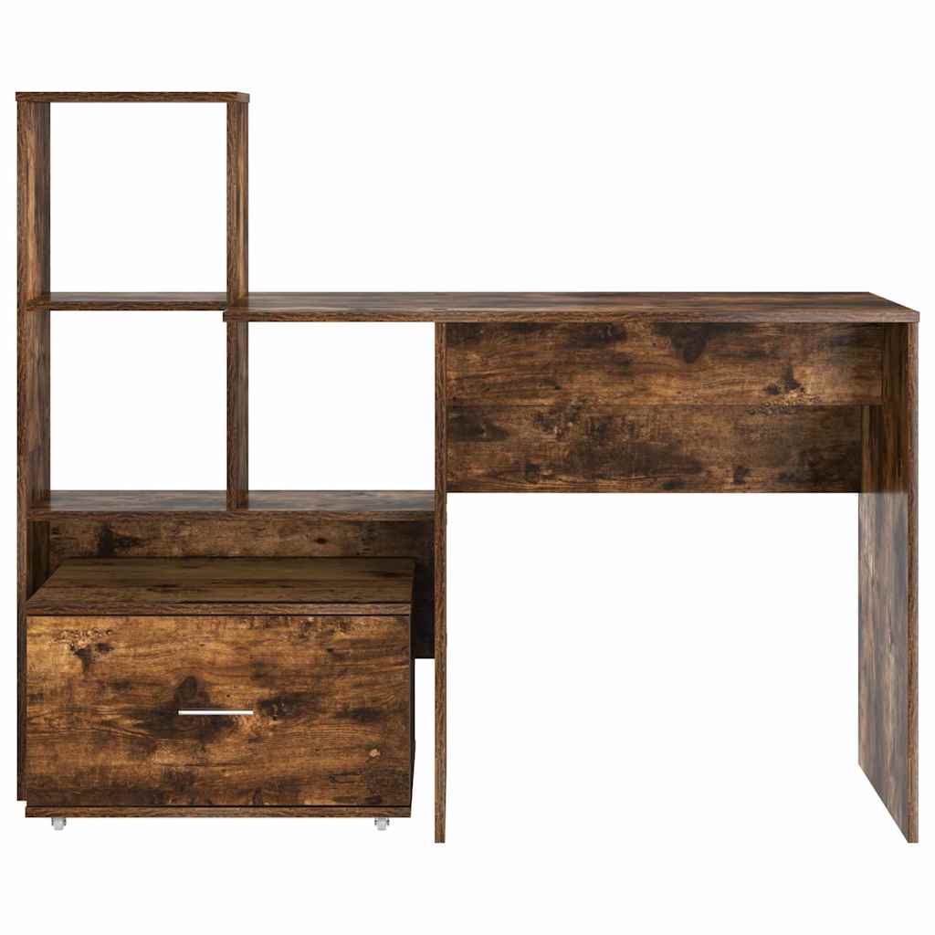 Schreibtisch mit Regal Geräucherte Eiche 131,5 x 50 x 106,5 cm