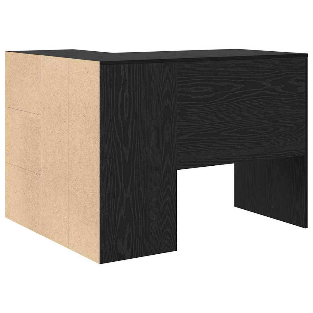 Eck-Schreibtisch Schwarz Eichen-Optik 102 x 88 x 75 cm