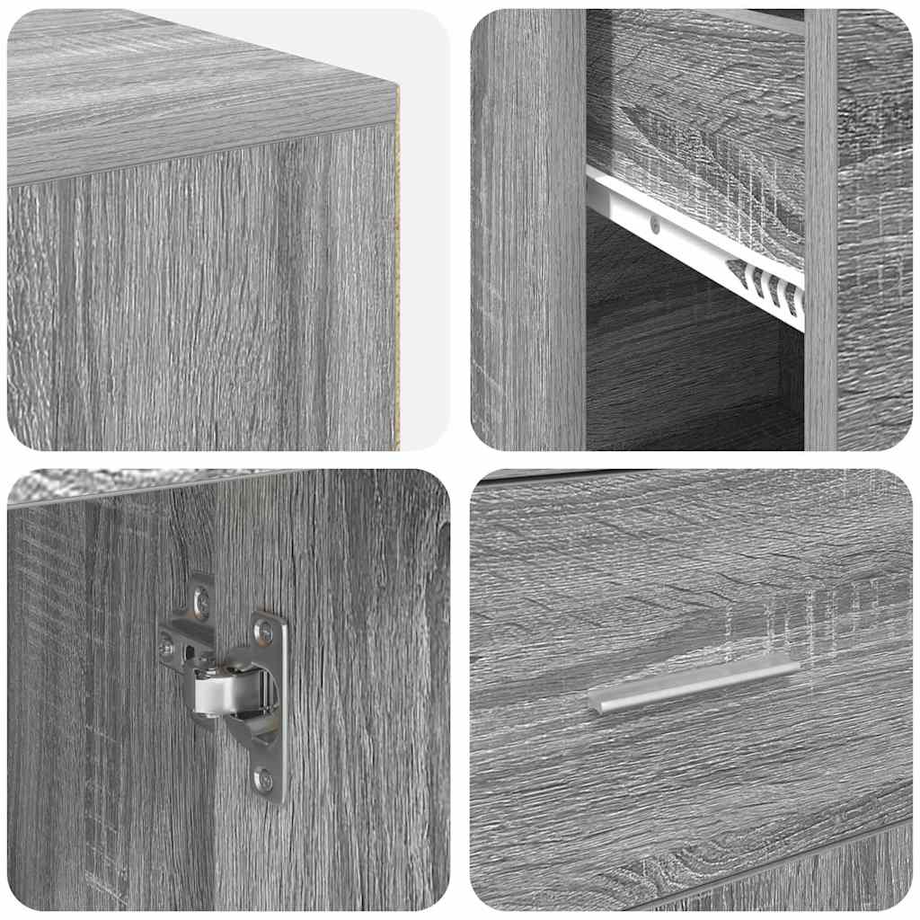 Eck-Schreibtisch mit Schubladen Graues Sonoma 102 x 88 x 75 cm
