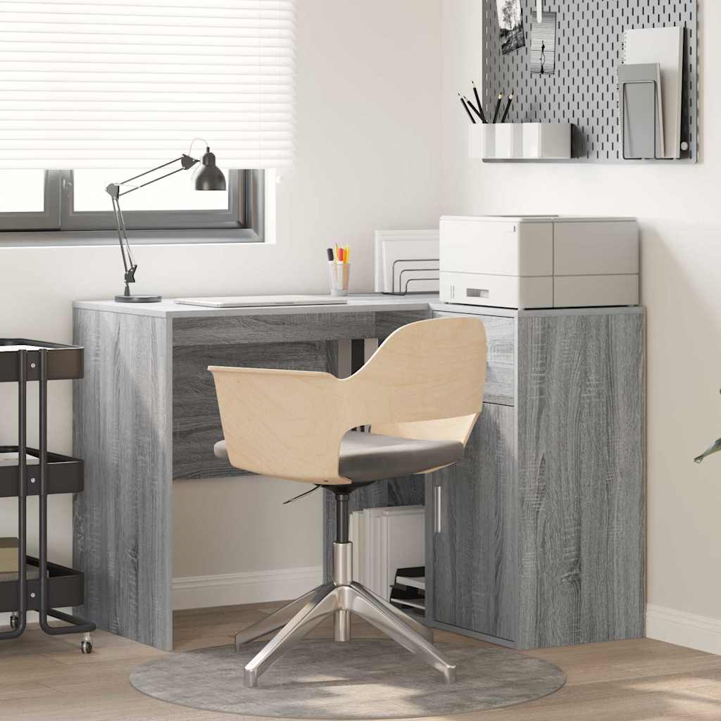 Eck-Schreibtisch mit Schubladen Graues Sonoma 102 x 88 x 75 cm