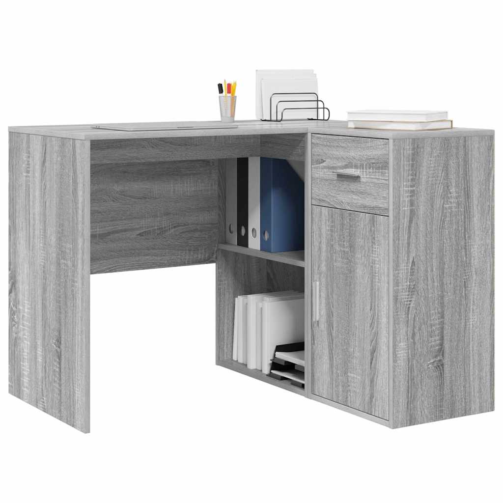 Eck-Schreibtisch mit Schubladen Graues Sonoma 102 x 88 x 75 cm