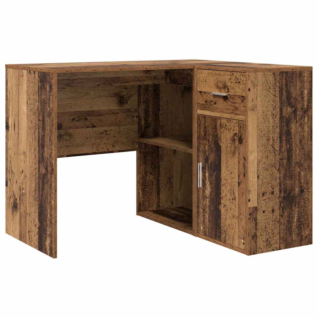Eck-Schreibtisch mit Schubladen Altholz 102 x 88 x 75 cm