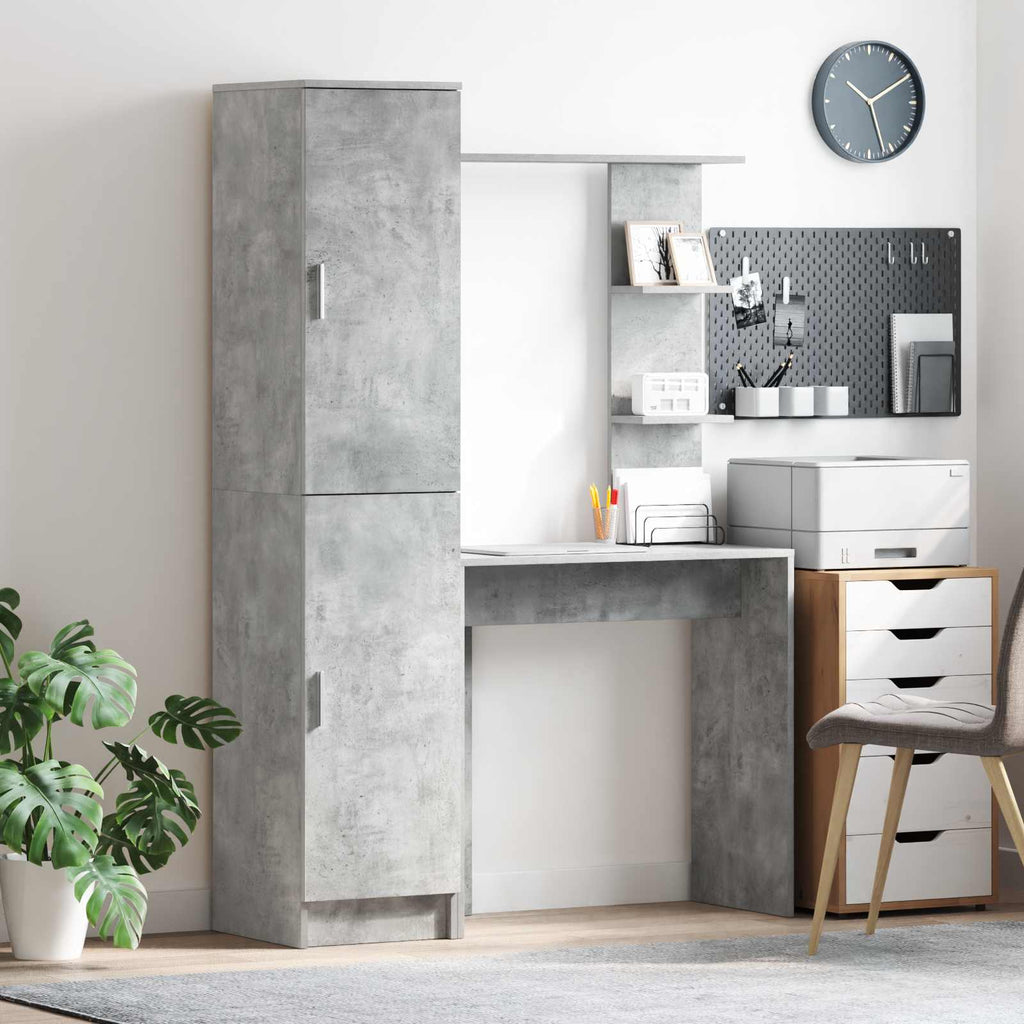 Schreibtisch 2 pcs Beton Grau