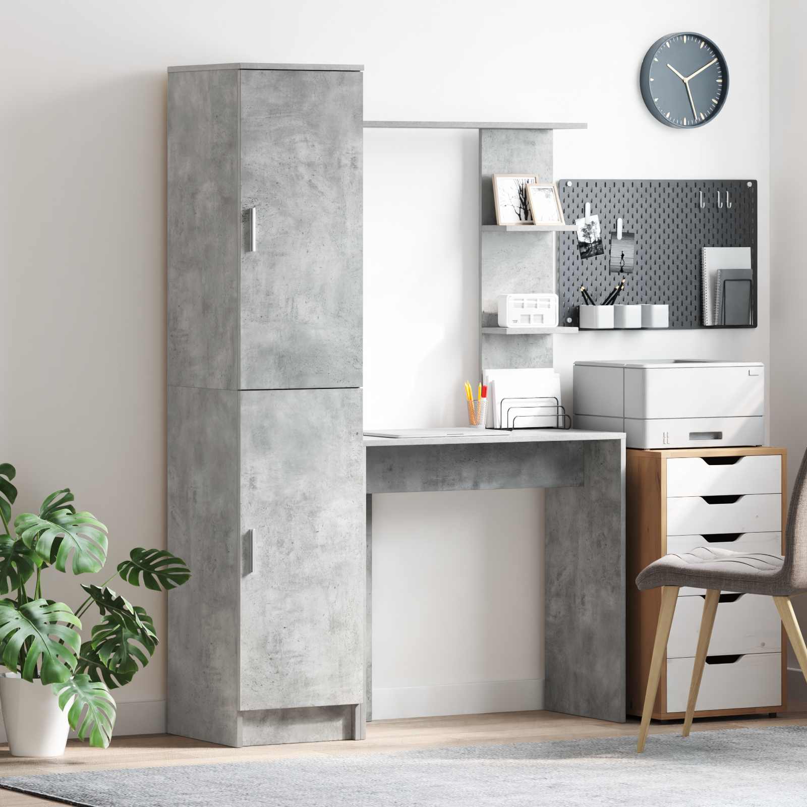 Schreibtisch 2 pcs Beton Grau