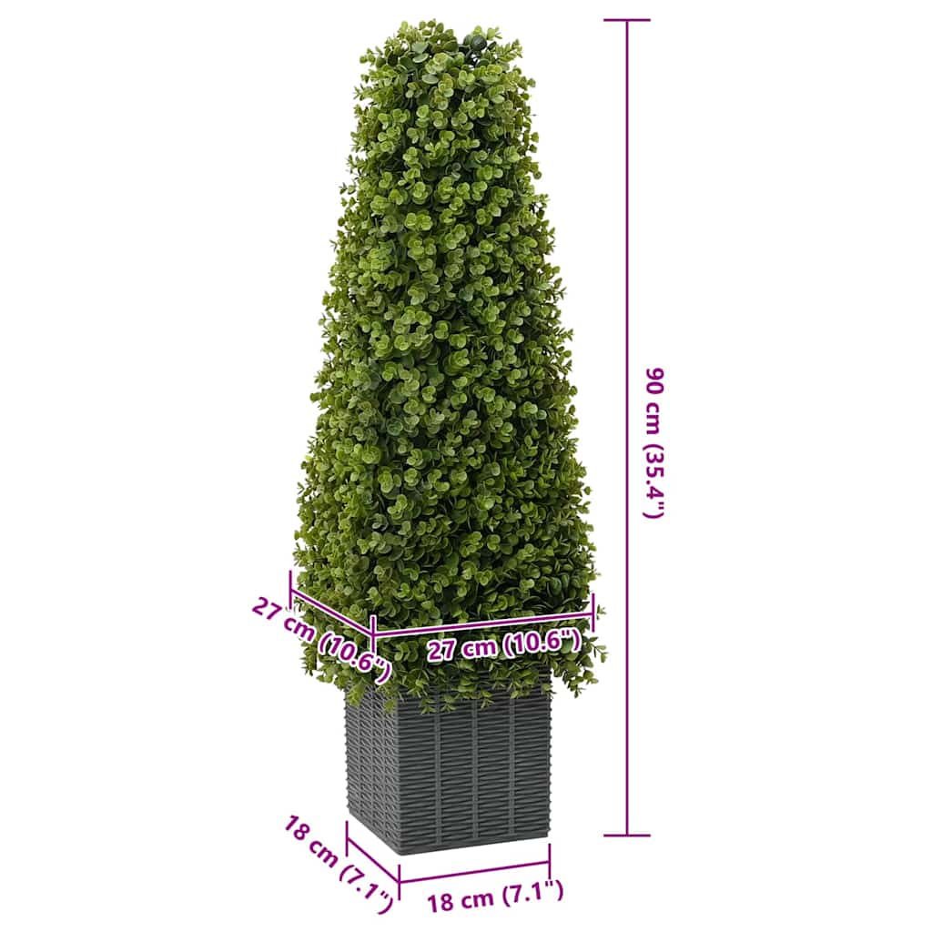 Eukalyptus Gras Turm Grün 27 x 27 x 90 cm Kunststoff