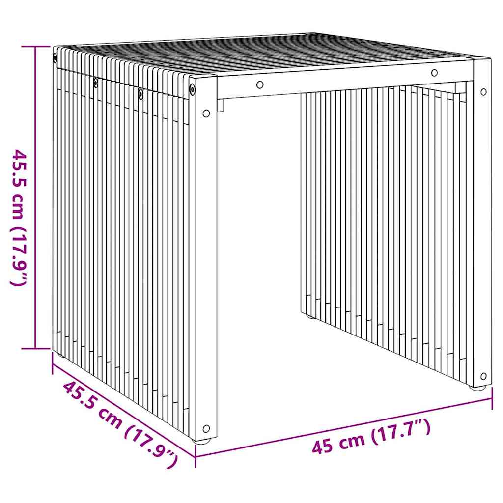 Garten-Beistelltisch Braun 45 x 42,5 x 45 cm Massivholz Teak