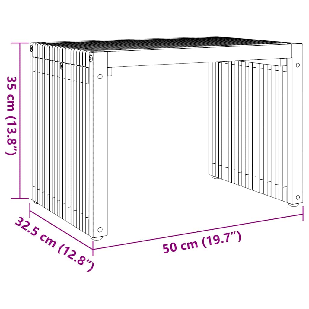 Garten-Beistelltisch Braun 50 x 32,5 x 35 cm Massivholz Teak