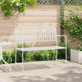 Gartenbank Einfarbig Weiß 103,5 x 51,5 x 90 cm Stahl