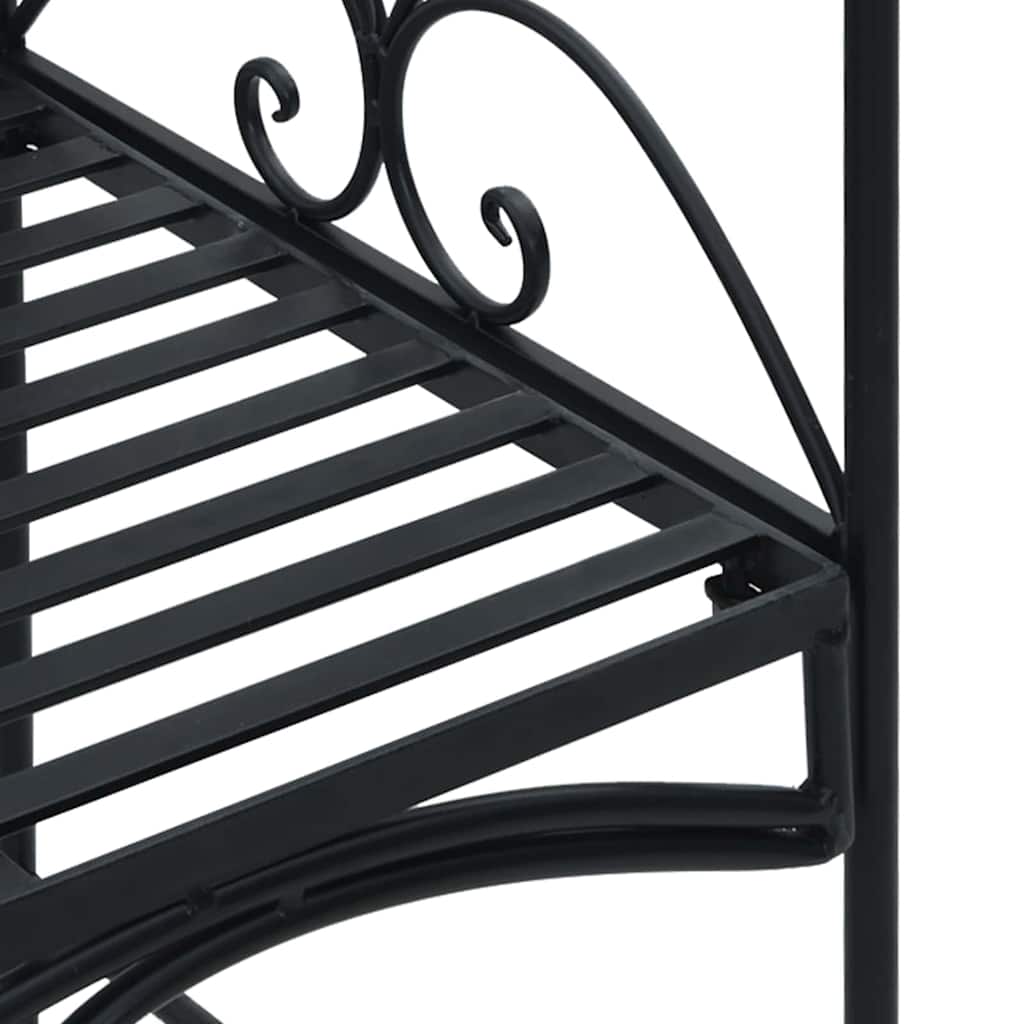 Gartenbank Schwarz 121 x 48 x 200 cm Stahl