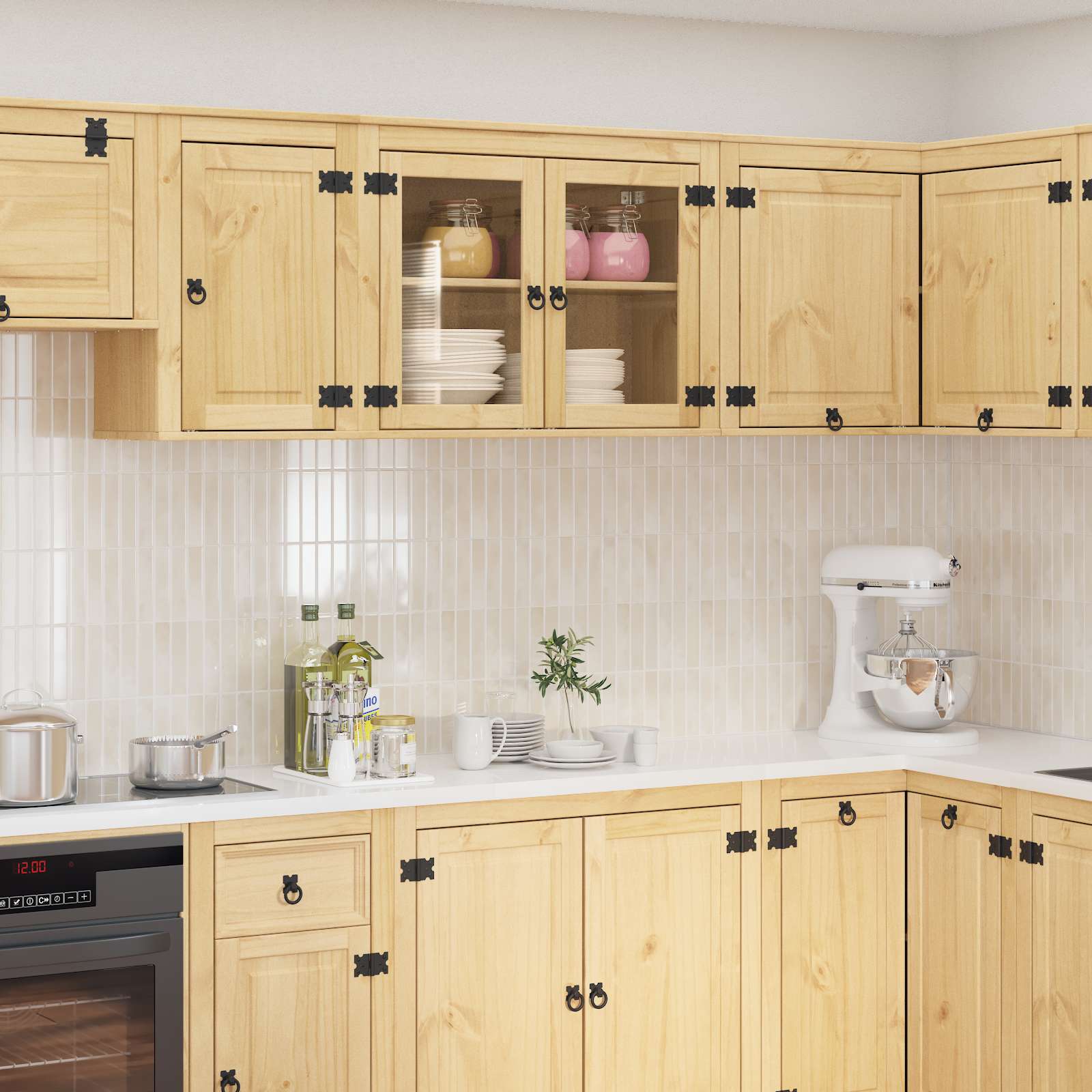Schrank SKI Honigbraun 80 x 32 x 60 cm Massives Kiefernholz