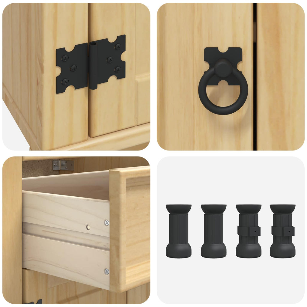 Schrank SKI Honigbraun 80 x 46 x 81 cm Massives Kiefernholz