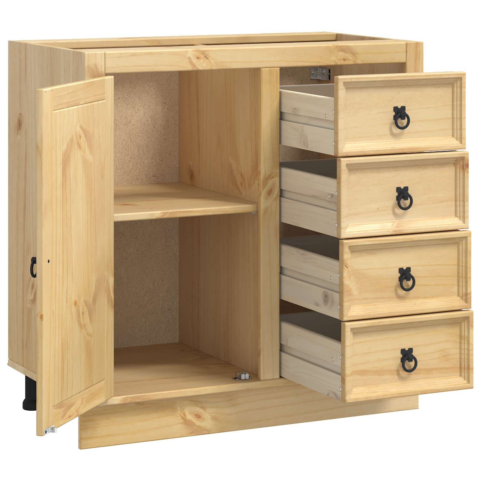 Schrank SKI Honigbraun 80 x 46 x 81 cm Massives Kiefernholz