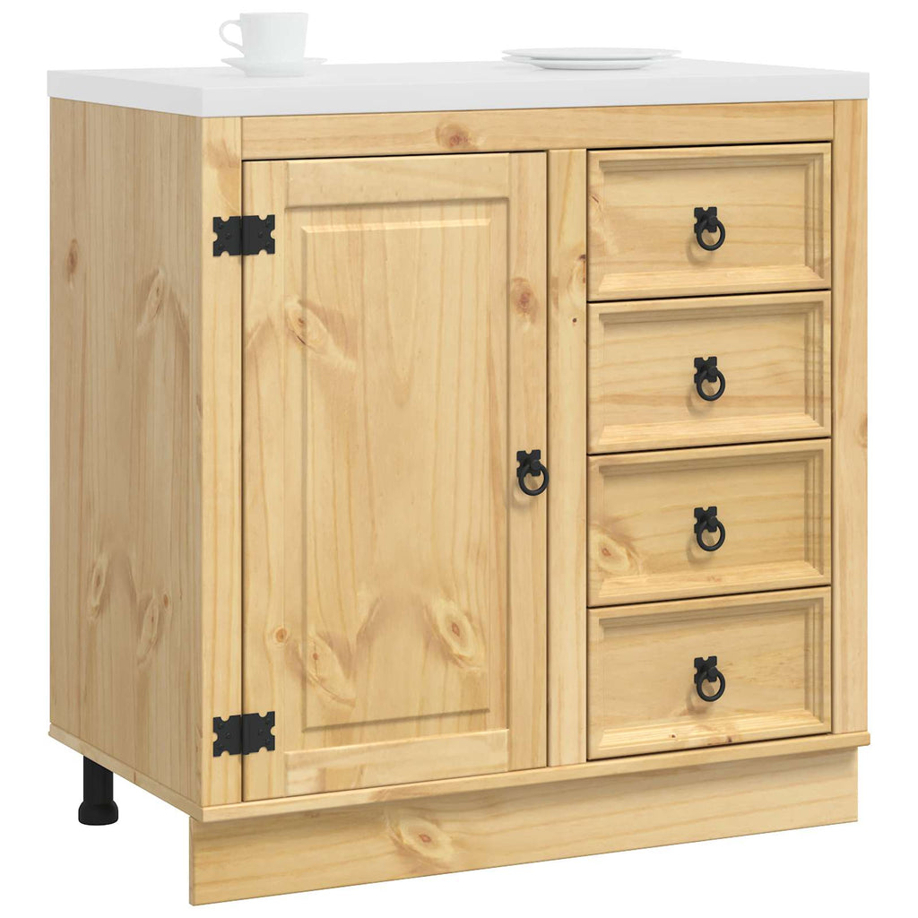 Schrank SKI Honigbraun 80 x 46 x 81 cm Massives Kiefernholz