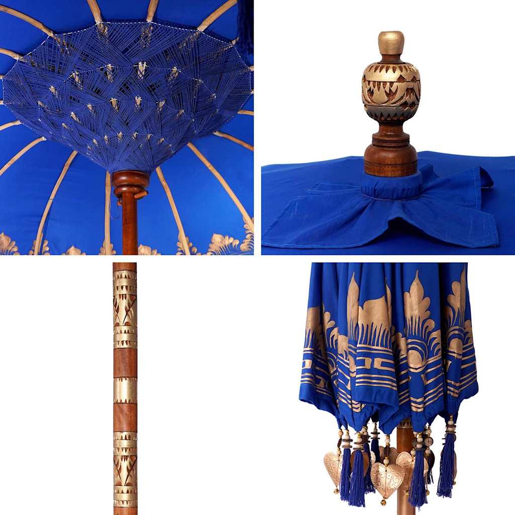 Balinesischer Sonnenschirm Blau 185 x 185 x 260 cm