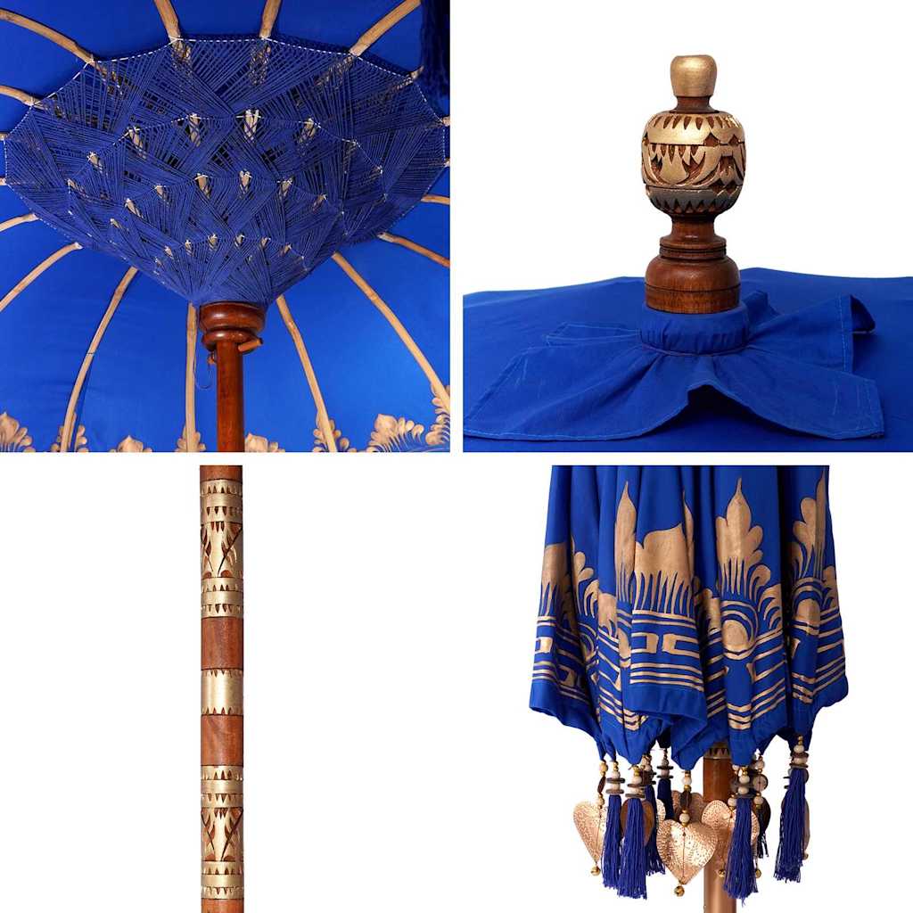 Balinesischer Sonnenschirm Blau 215 x 215 x 260 cm