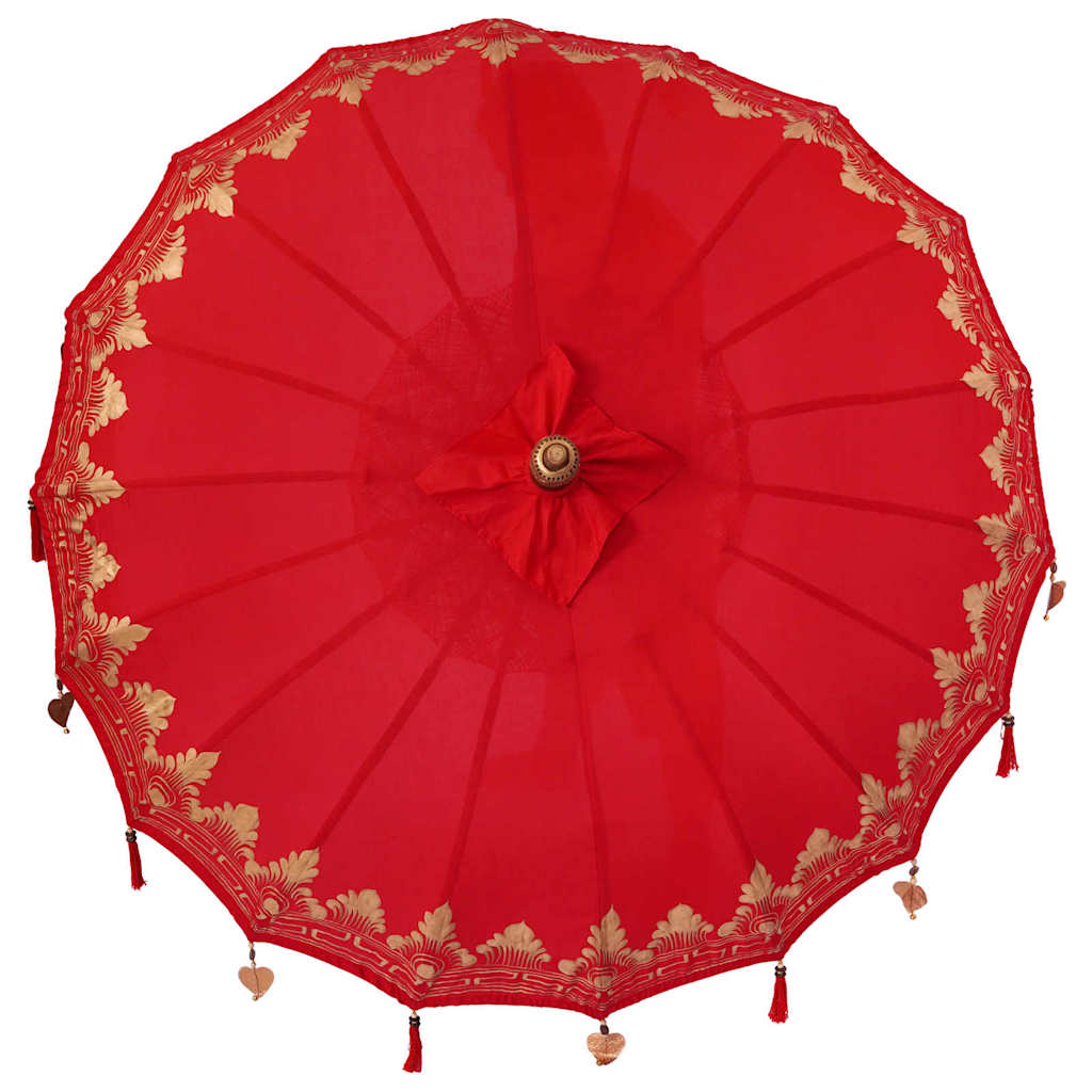 Balinesischer Sonnenschirm Rot 185 x 185 x 260 cm