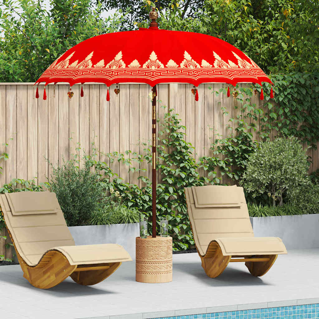 Balinesischer Sonnenschirm Rot 215 x 215 x 260 cm