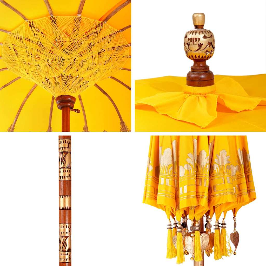 Balinesischer Sonnenschirm Gelb 185 x 185 x 260 cm