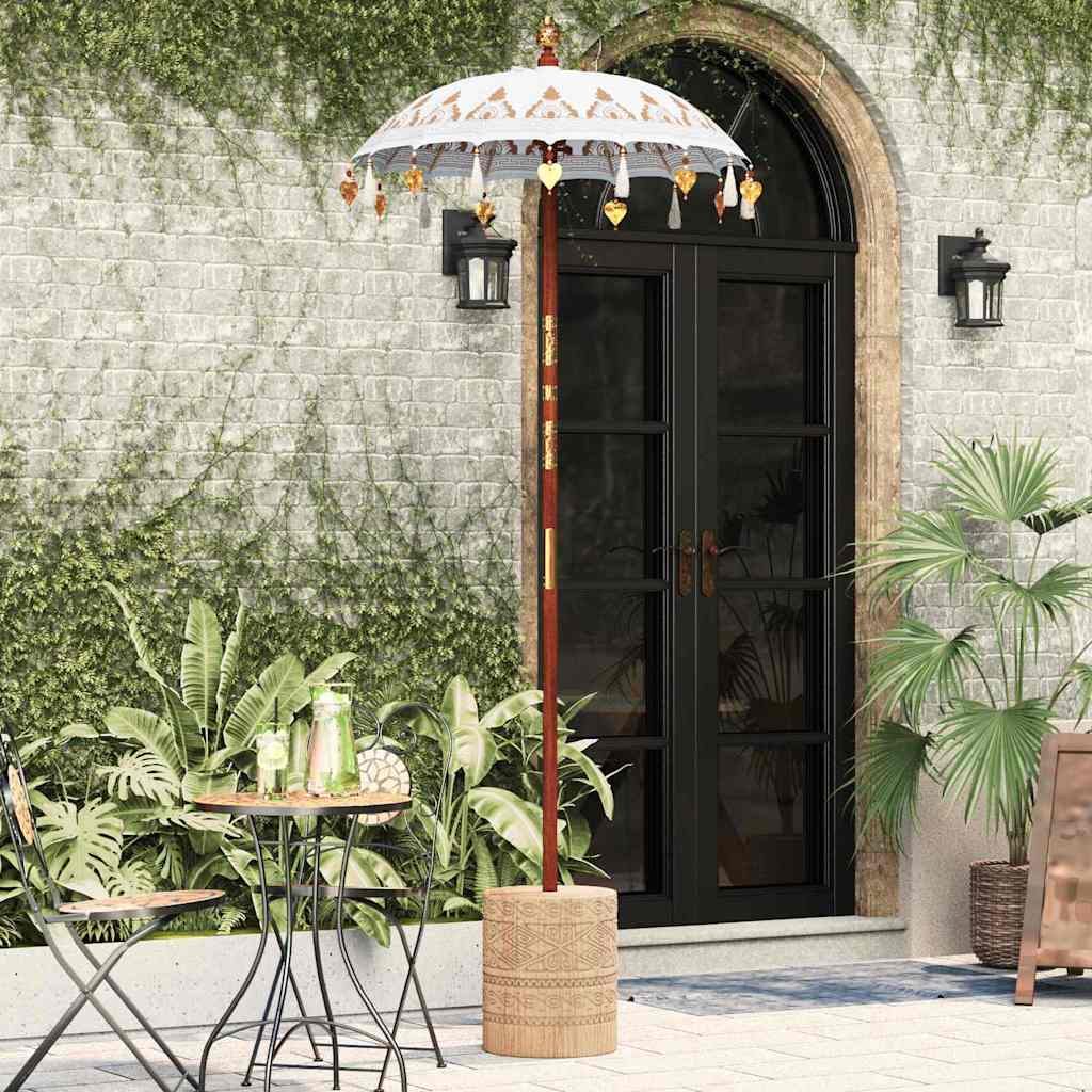 Balinesischer Sonnenschirm Creme 125 x 125 x 260 cm