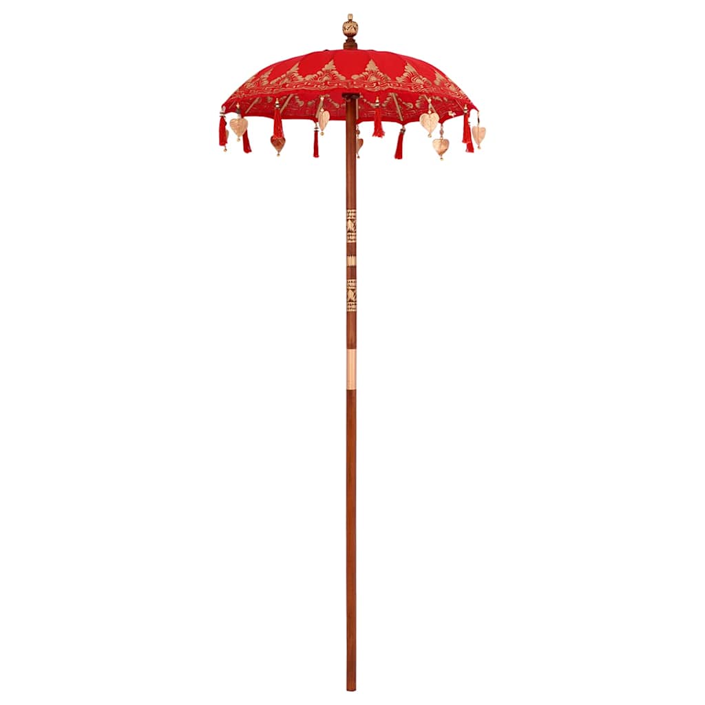 Balinesischer Sonnenschirm Rot 125 x 125 x 260 cm